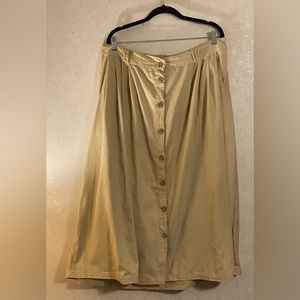 Plus size Khaki button down skirt
